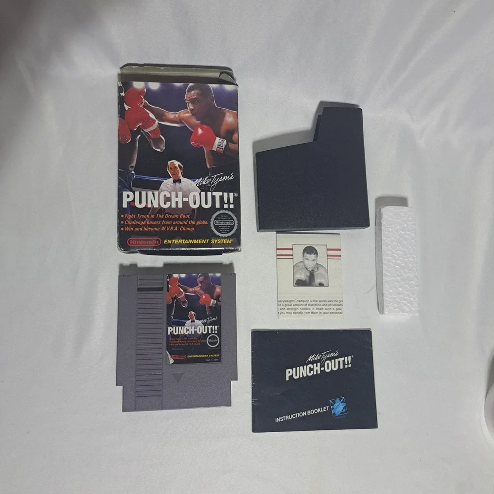 Mike Tyson's Punch Out For NES 1987 Cartridge Box Manual Sleeve Letter‎
